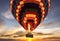 Hot air balloon flight sunset