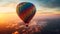 Hot air balloon flying in the sky, an adventurous air vehicle generated by AI