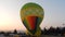 Hot air balloon at the Fragneto Monforte sports field ready to take off