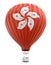 Hot Air Balloon with Hong Kong Flag (clipping path included)