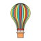 Hot air balloon line colorful vector icon