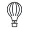 Hot air balloon line icon, airship and flight, aerostat sign, vector graphics, a linear pattern on a white background.