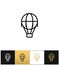 Hot air balloon line vector icon