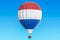 Hot air balloon with Netherlands flag, 3D rendering