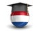 Hot Air Balloon with Netherlands Flag and Graduation cap
