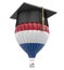 Hot Air Balloon with Netherlands Flag and Graduation cap