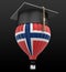 Hot Air Balloon with Norwegian Flag and Graduation cap