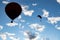 Hot air balloon over blue sky