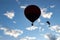 Hot air balloon over blue sky