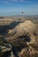 Hot-air balloon over Cappadocia mountains