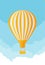 Hot air balloon. Planning summer vacations. Tourism and vacation theme. Flat design vector illustration