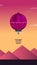 Hot air balloon. Planning summer vacations. Tourism and vacation theme. Flat design vector illustration