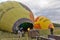 Hot air balloon preparing to flight. Makariv, Ukraine.