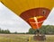 Hot air balloon preparing to flight. Makariv, Ukraine.