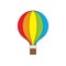 Hot air balloon rainbow colors icon