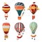 Hot air balloon retro vector icons bon voyage balloons festival cloudhopper