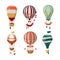 Hot air balloon retro vector icons bon voyage balloons festival cloudhopper