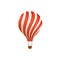 Hot air balloon ride in amusement park, flat icon