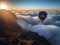 A hot air balloon ride high above the clouds created with Generative AI