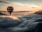 A hot air balloon ride high above the clouds created with Generative AI