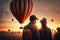 Hot Air Balloon Ride at Sunrise or Sunset (Generative AI)