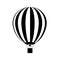 Hot air balloon in the sky. silhouette. Vector