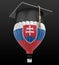Hot Air Balloon with Slovak flag and Graduation cap