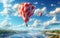 Hot Air Balloon Soaring. Generative AI