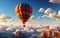 Hot Air Balloon Soaring. Generative AI