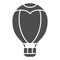 Hot air balloon solid icon, Balloons festival concept, Aerostat sign on white background, Balloon icon in glyph style