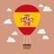 Hot air balloon with Spain flag