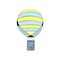 Hot Air Balloon Striped Vector Illustration