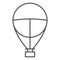 Hot air balloon thin line icon, balloon journey concept, Aerostat sign on white background, Airship travel symbol in