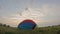 Hot air balloon - Time-lapse of burner firing and inflates the envelope