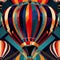 Hot air balloon transport, elegant vintage retro art deco style illustration