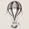 Hot air balloon vintage style illustration