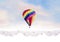 Hot air balloon watercolor painting colorful on sky cloud background