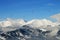 Hot air ballooning over the tops of mountains