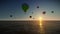 Hot air balloons above the sea