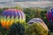 Hot Air Balloons Being Inflated to Prepare for an Early Morning Launch