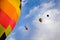 Hot Air Balloons and Blue Sky with Clouds Above New Mexico