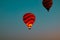 Hot air balloons. Cappadocia ballooning activity at sunrise