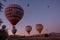 Hot air balloons of Cappadocia take off for another morning flight