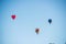 Hot-air balloons cloudy blue sky