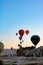 Hot air balloons and fairy chimneys in Cappadocia Turkey