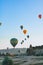 Hot air balloons and fairy chimneys in Cappadocia Turkey