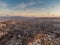 hot air balloons at fairy chimneys at sunrise in G reme, Cappadocia.