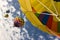 Hot air balloons in flight