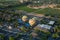 Hot Air Balloons Floating Above Vineyards