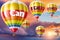 Hot air balloons with I can, I cant concept. Abstract background, Thinking and Creativity. 3d Illustration